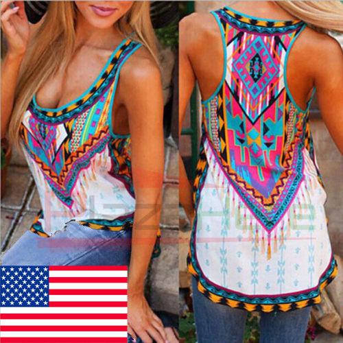 Sexy Women Summer Vest Top Sleeveless Blouse Casual Tank Tops T Shirt ...