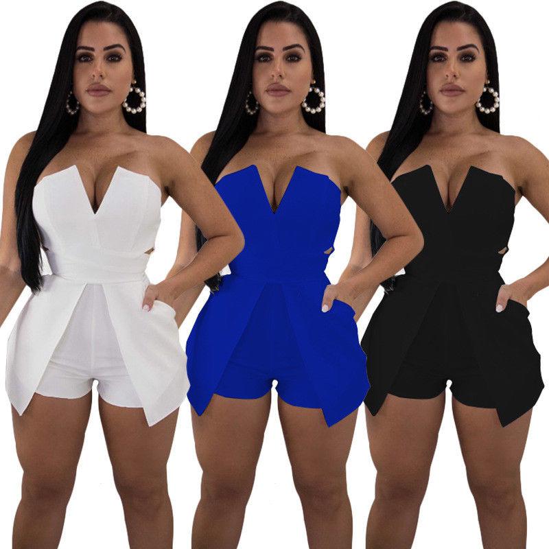 Women Ladies zipper Club wear Play suit Bodycon Party Jumpsuit short Romper: 