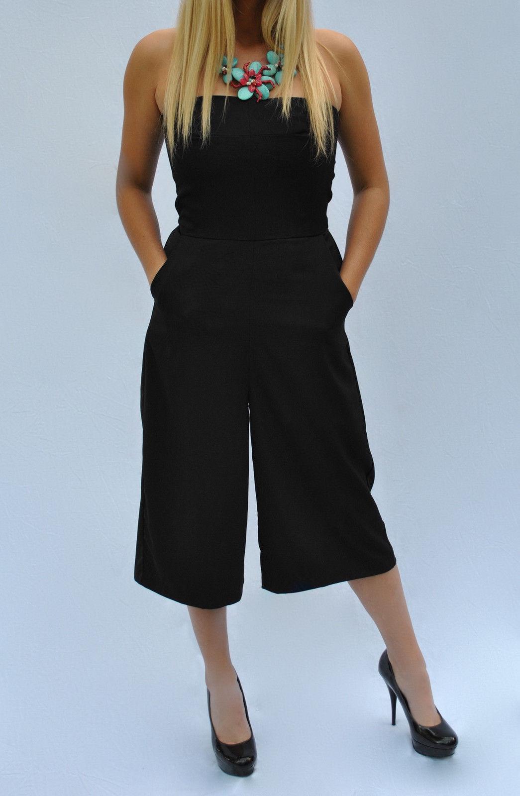 Strapless Gaucho Jumpsuit Black: jumpsuit  