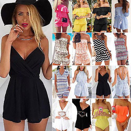 Jumpsuits & Playsuits. Women Playsuit Jumpsuit Romper Ladies Mini Dress Summer Beach Dresses Hot SummerBodycon dress Casual wear