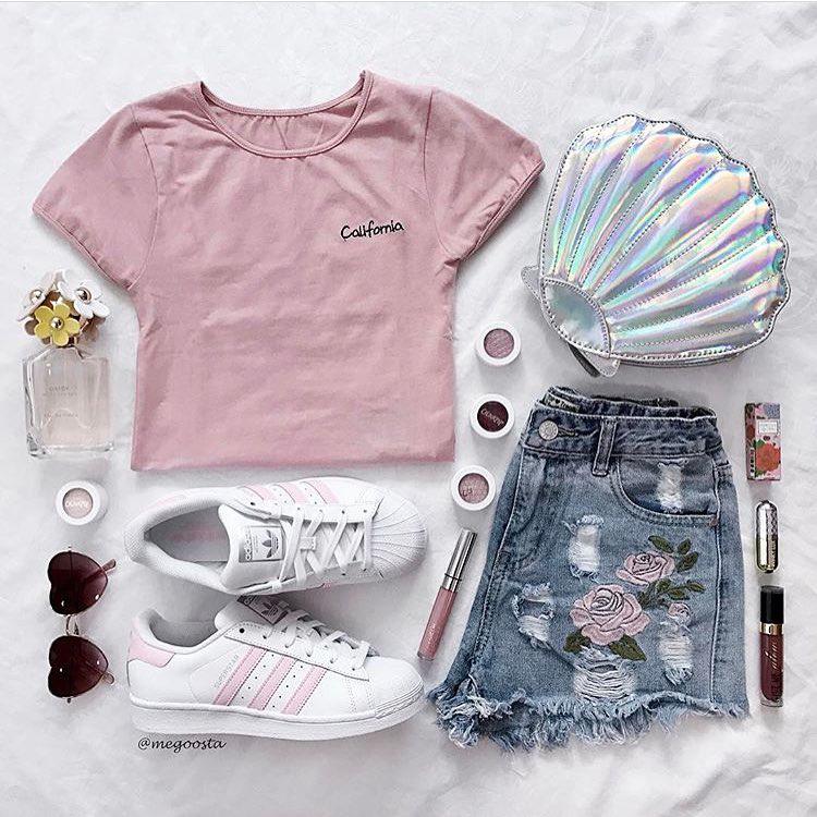 Shorts fashion for girls, bag, t-shirt, handbag.: summer outfits  