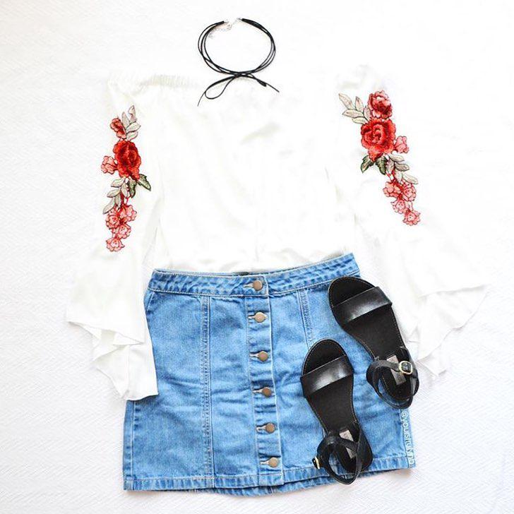 Shorts Outfit Denim skirt, Casual wear: Clothing Ideas,  summer outfits  