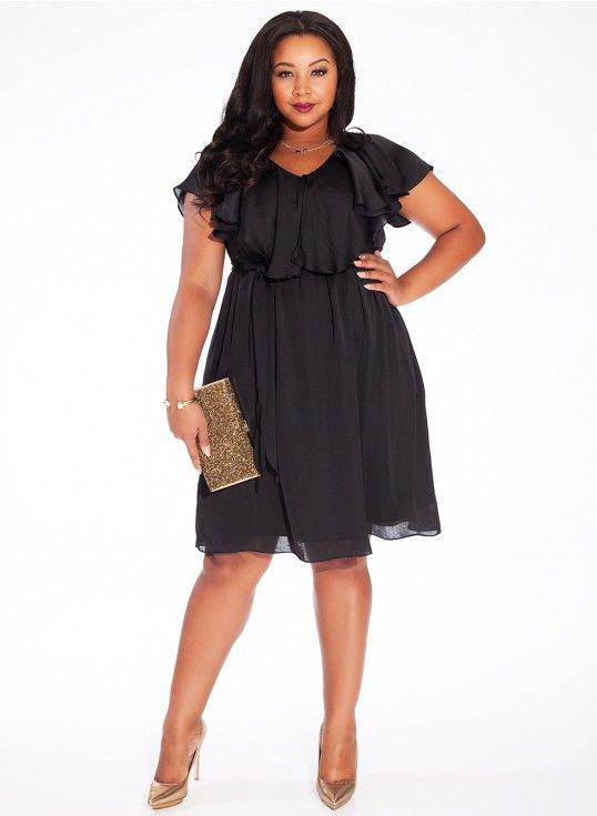 Outfits For Curvy Women : #plussize #black #dress #LBD at Curvalicious Clothes #bbw #curvy #fullfigured #p...: Cute Outfit For Chubby Girl  