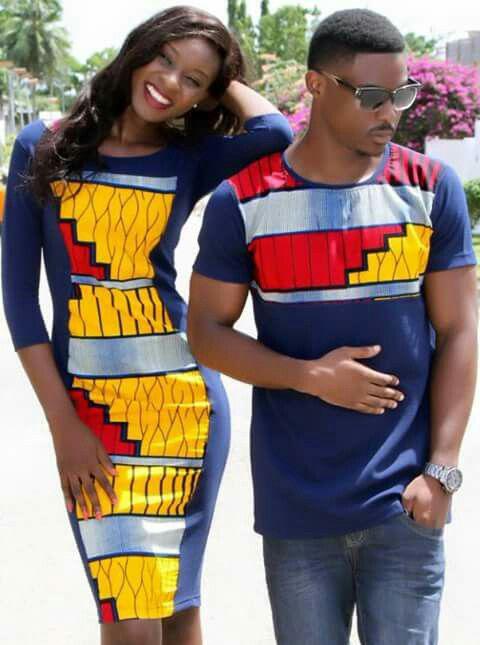 Love the mixture of Ankara and the jersey: 