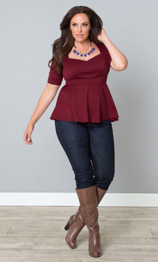 Outfits For Curvy Women : Casual Glam | Cute Fall Fashion for Extended Sizes, check it out at…: Cute Outfit For Chubby Girl  