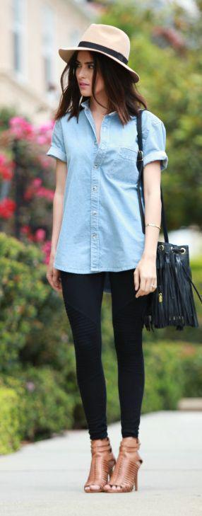 cool How to Wear a Chambray Shirt: Making This Top Look Great - Be Modish: Blue shirt  