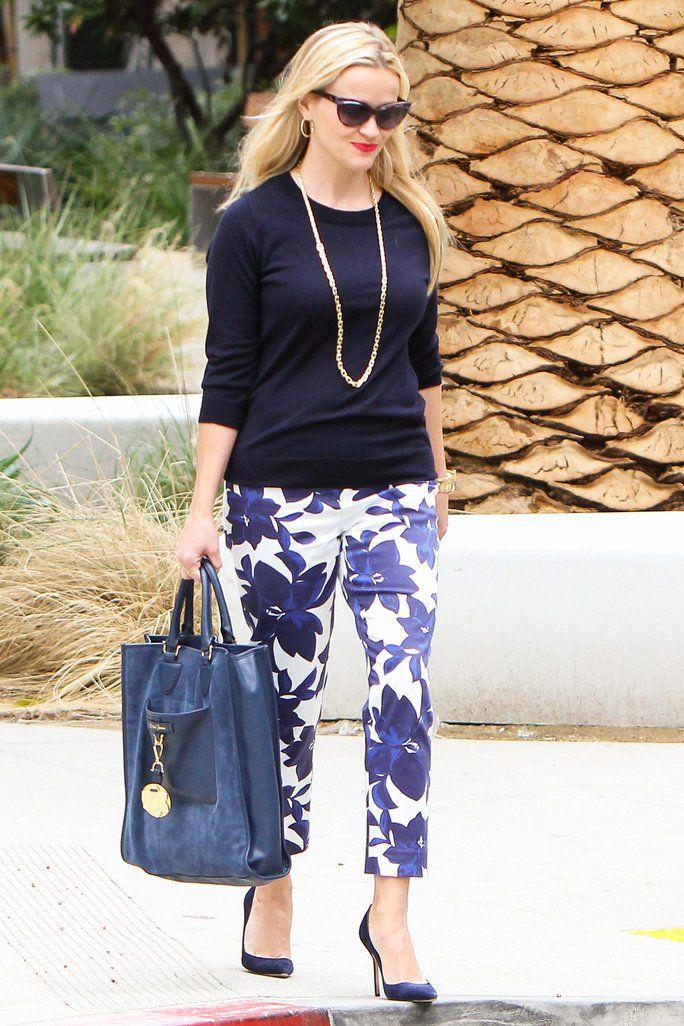 Printed Pants Outfits 2018 : Floral Pants Reese Witherspoon Street Style - Lead 2016