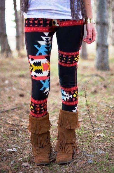 Outfits with Printed Tights: Adorable navajo aztec tribal print leggings fashion - I couldn't get away wi...: print Trousers  