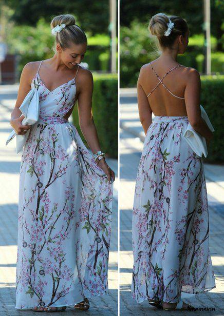 Summer wedding guest dresses 2018 : Floral maxi dress - for a day in the city or a wedding: Maxi dress,  Chiffon dresses,  Long Dress  