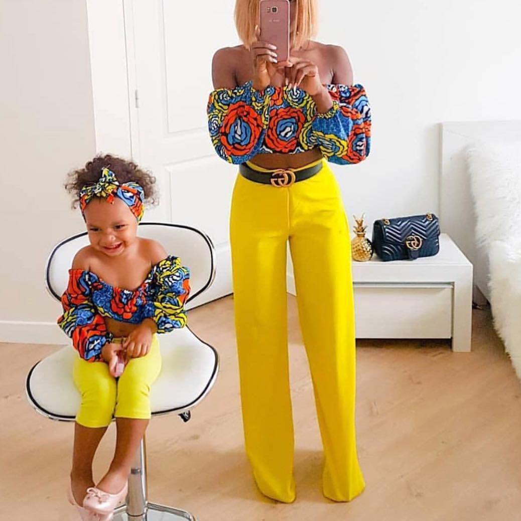 Cute outfit for mother and daughter!: African Girls Outfit  