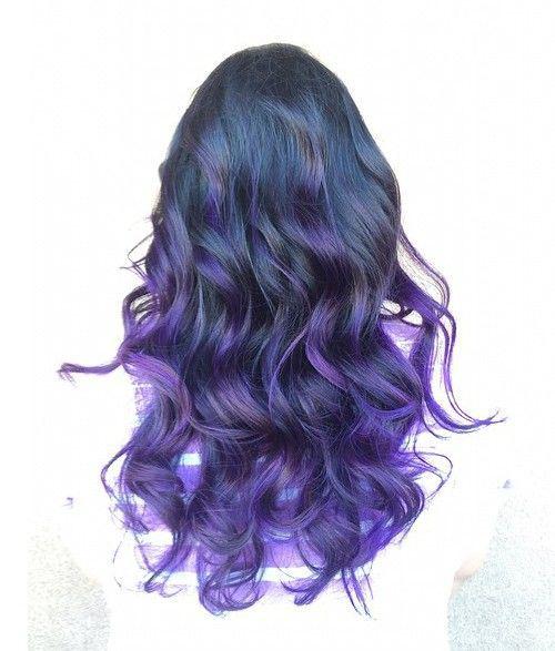 Purple Ombre Beach Waves | Long hairstyle Trend 2022: Purple Hairstyles For Long Hairs  
