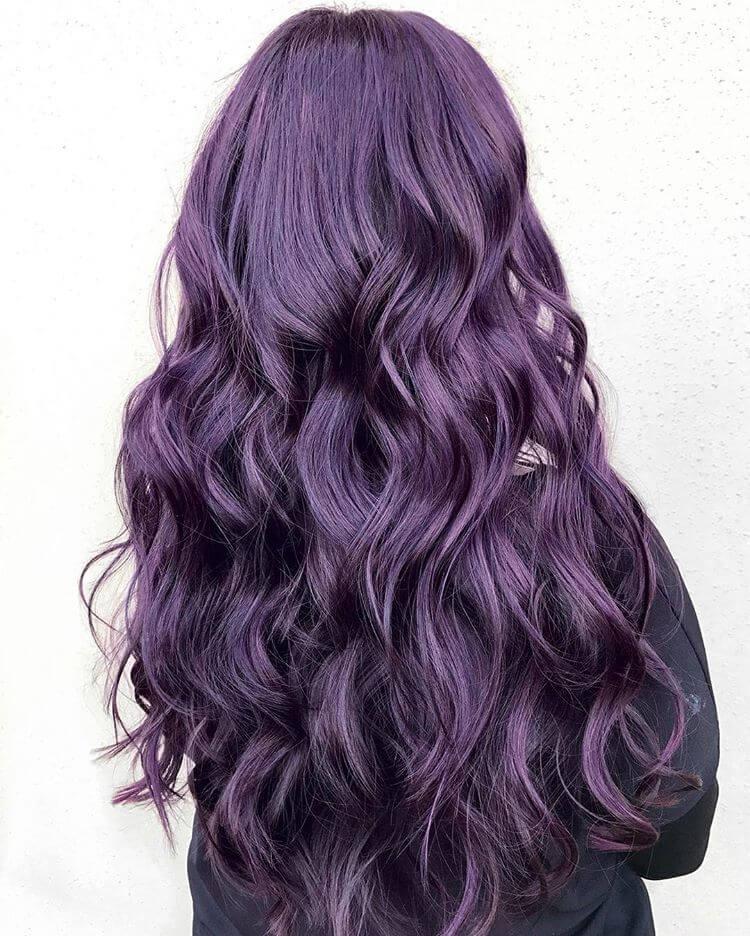 Dark and Dramatic Purple Waves: Purple Hairstyles For Long Hairs  