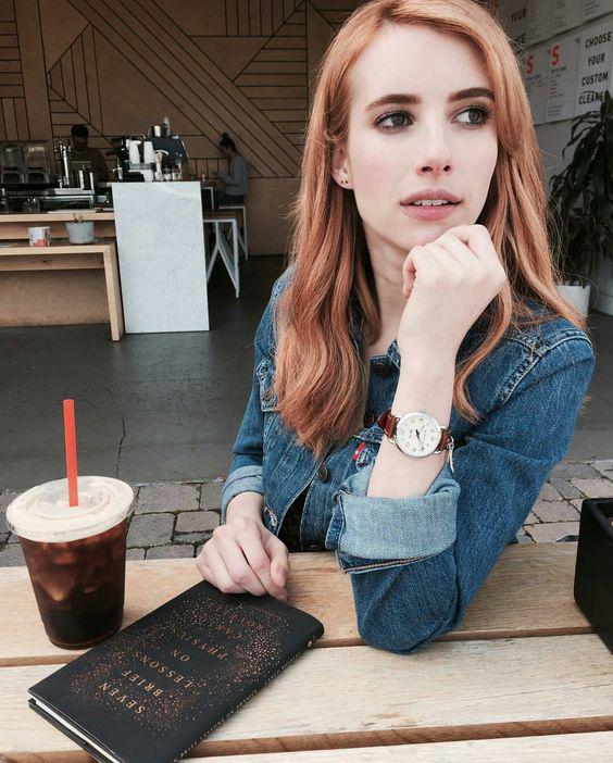 Emma Roberts rocking blorange hair: 