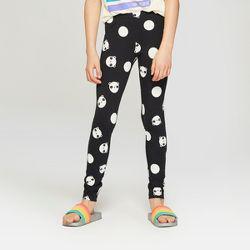 Girls' Panda Print Leggings - Cat & Jack™ Black/White: 