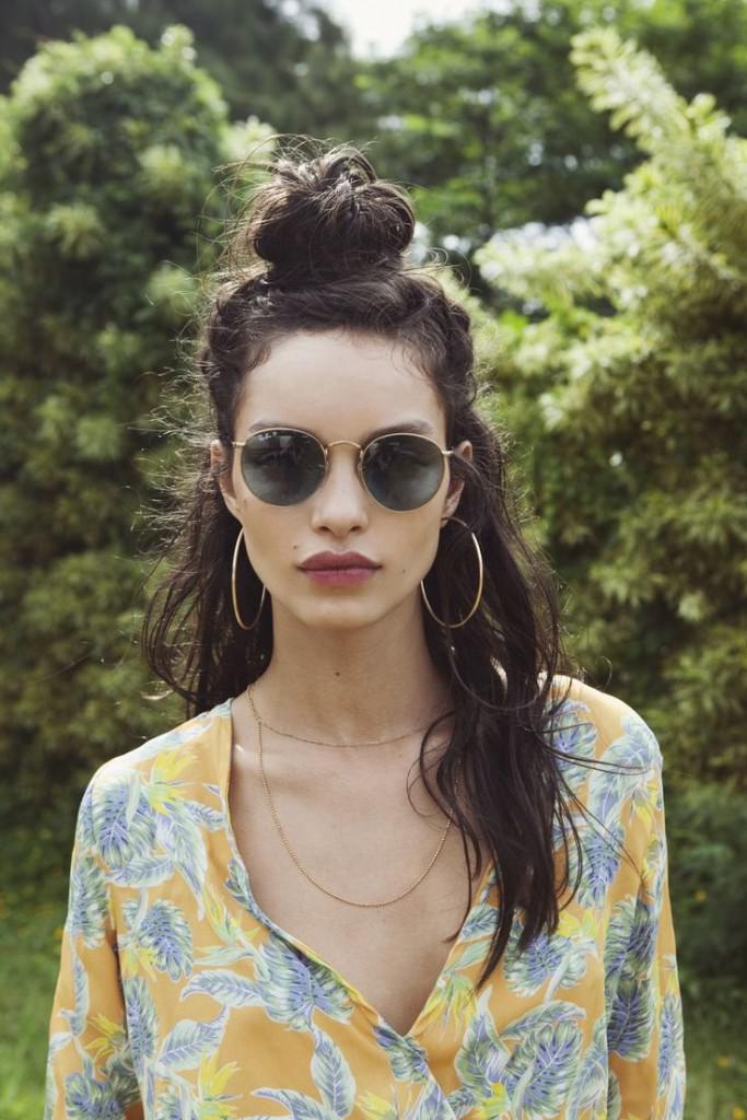 Hair Idea The Half Bun  Celebrity Street Style Hair Inspiration