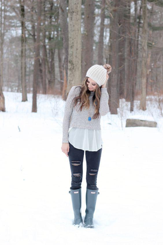 Pair a fitted cropped sweater over a looser top, like this flowy white shirt.: Cropped Sweater  