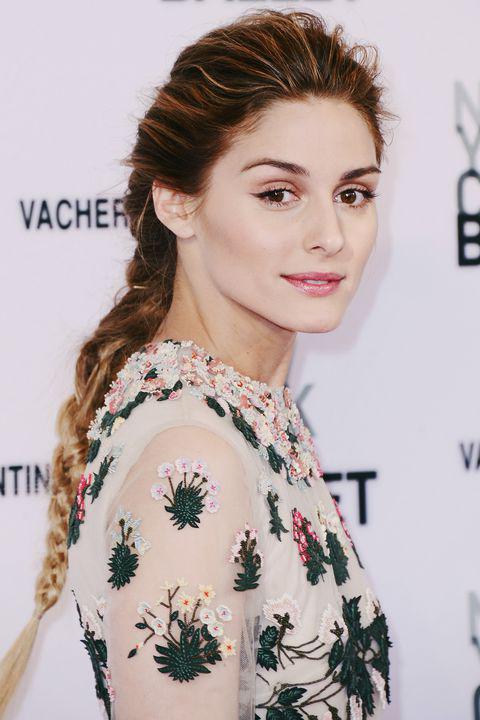 Palermo's French braid adds easy elegance to her intricate gown: 