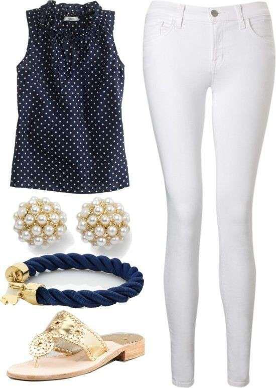 OUTFIT IDEAS FOR WOMAN - LOOK BLU E BIANCO: 