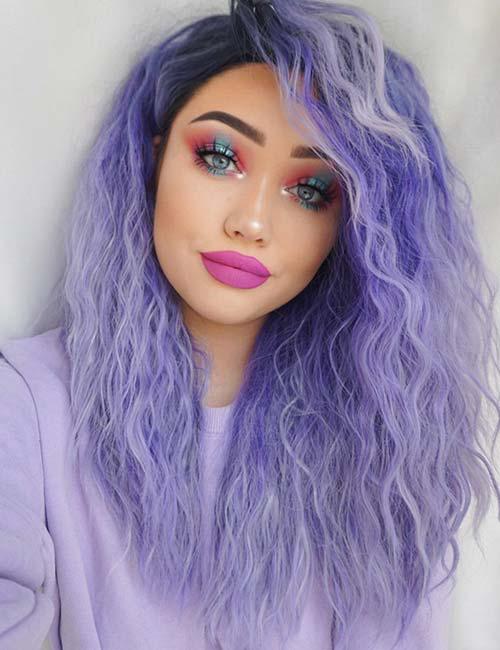 Cute Purple Hairstyle For Long Hairs | Hairstyle For Teenage Girls: Purple Hairstyles For Long Hairs  