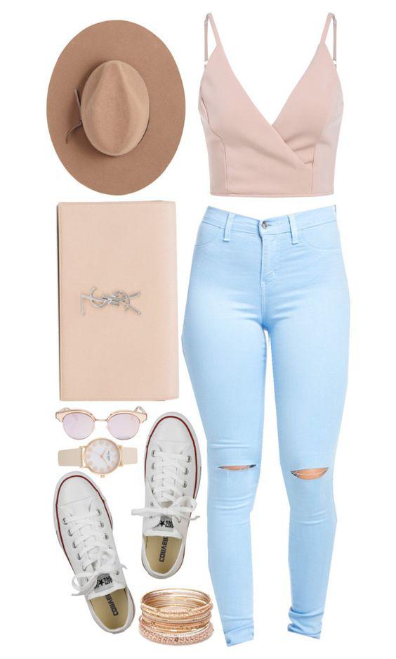 This Polyvore outfit featuring Converse, Yves Saint Laurent, Le Specs, Satya Twena and Red Camel: Polyvore outfits  