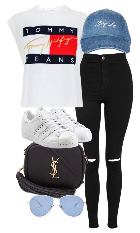 featuring Topshop, Tommy Hilfiger, Laurent, adidas Originals and Kaleos on Stylevore