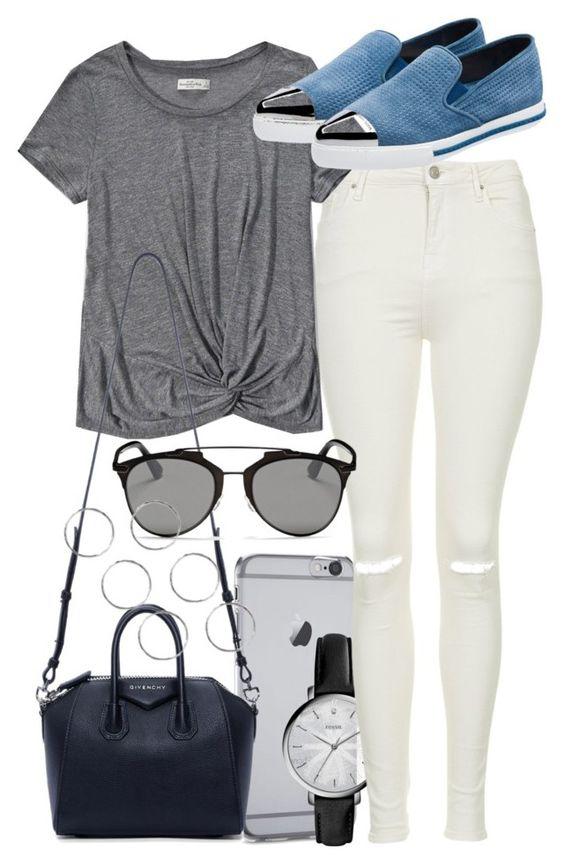 This outfit featuring FOSSIL, Topshop, Abercrombie & Fitch, Miu Miu ...