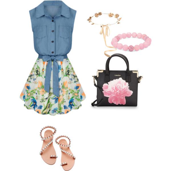 Cute Floral Outfit: Floral design,  black girl outfit  