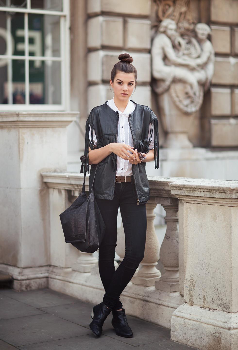 Twist & roll top bun and black outfit:: High-Heeled Shoe,  Boot Outfits,  Fashion week,  Top knot,  top bun  