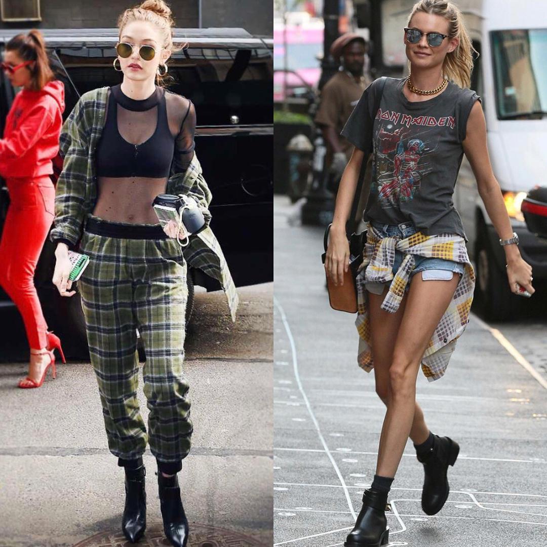 Street style ideas you can copy from celebrities...: Street Style,  Gigi Hadid,  Bella Hadid,  Kate Moss,  Grunge fashion,  Celebrity Fashion  