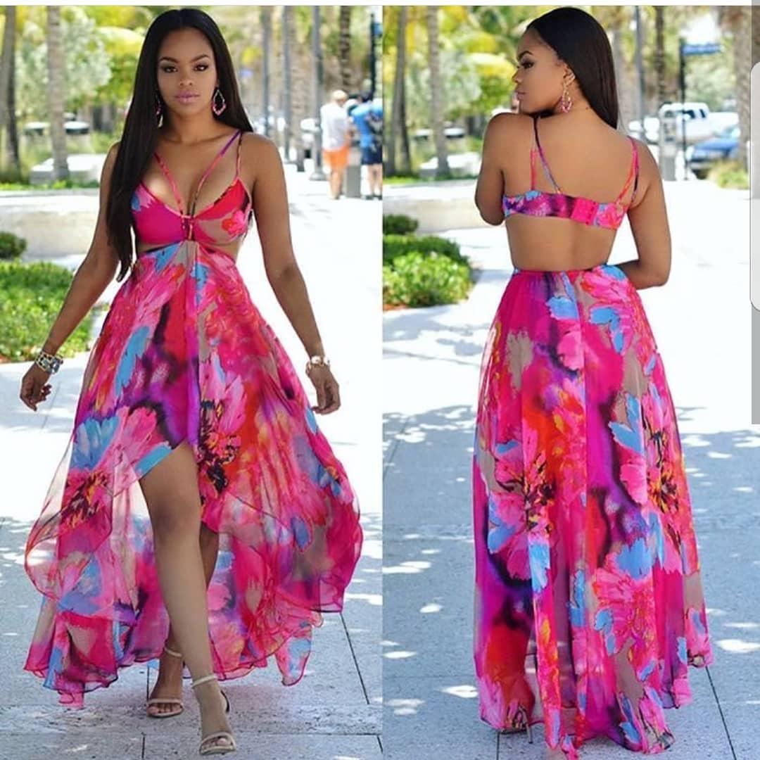 Gorgeous Floral One Piece Outfit For Black Girls on Stylevore