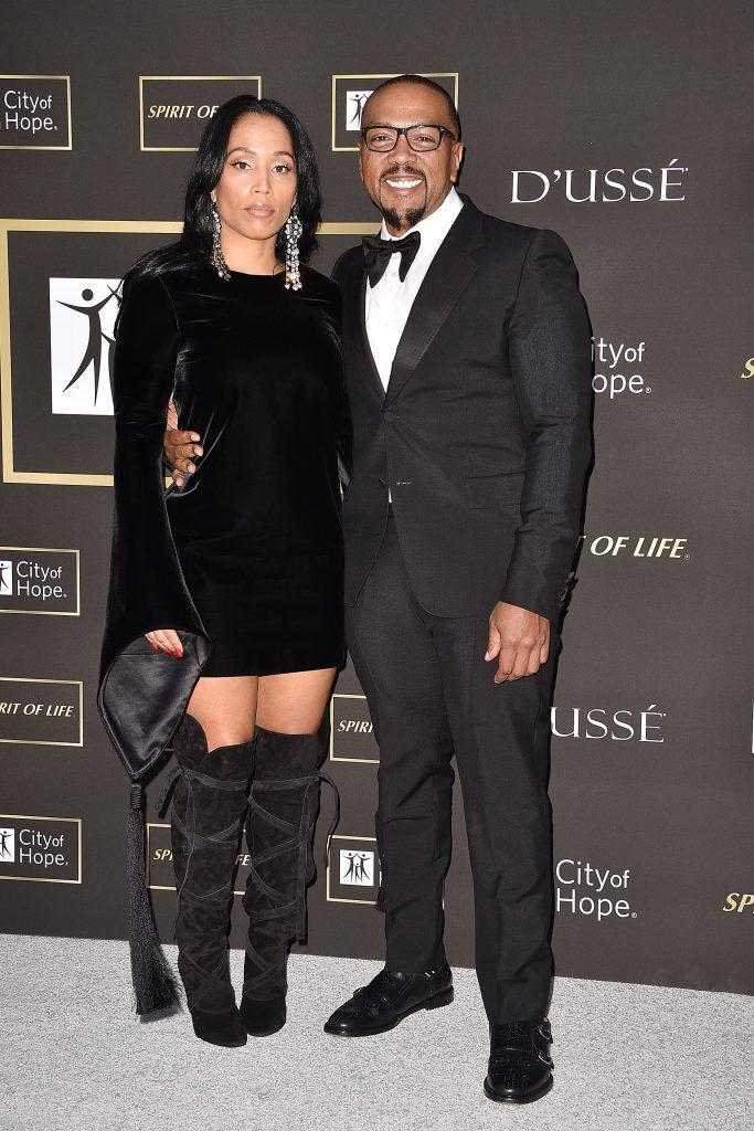 Monique Idlett and Timbaland attend the 2018 City Of Hope Gala at Barker Hangar on October 11, 2018 in Santa Monica, California.