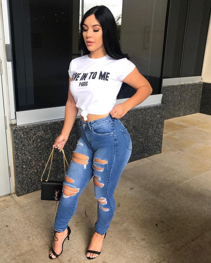 Denim Trends Women Of Color Black Girl Magik: Jeans Outfit,  Jeans Outfit Ideas,  Denim Outfits,  Denim T-Shirt  