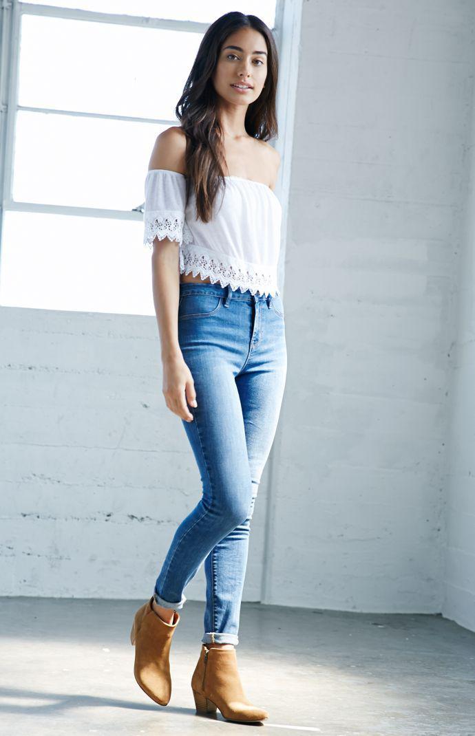 Blue Jeans | Casual Denim Outfits Bonnar High Rise Jeggings: blue jeans outfit,  Blue Jeans  