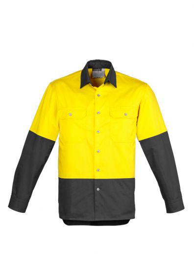 Syzmik Men’s Hi-Vis Spliced Industrial Shirt ZW122: industrial shirt  