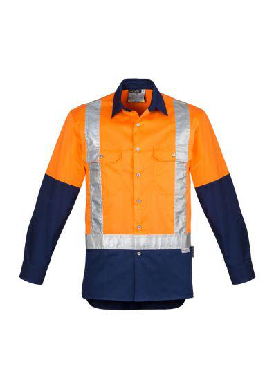 SYZMIK Men’s Hi-Vis Spliced Shoulder Taped Industrial Shirt ZW124: industrial shirt,  shirts  