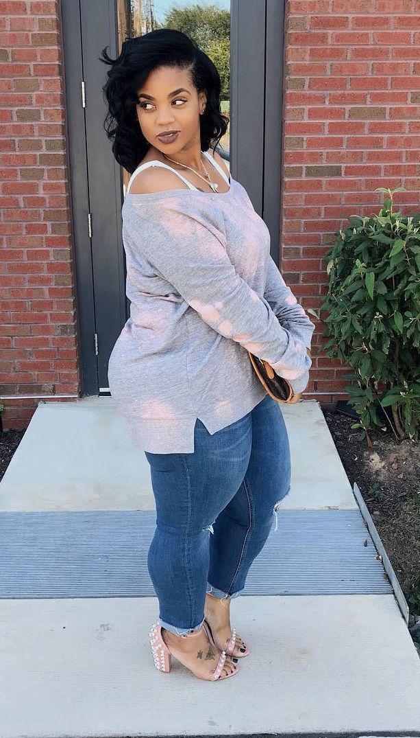 African American plus size women - Jeans Outfits Idea summer: black girls jeans outfit,  African Girls Outfit  