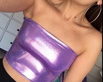 NEW super sassy lilac lycra shine bandeau: 