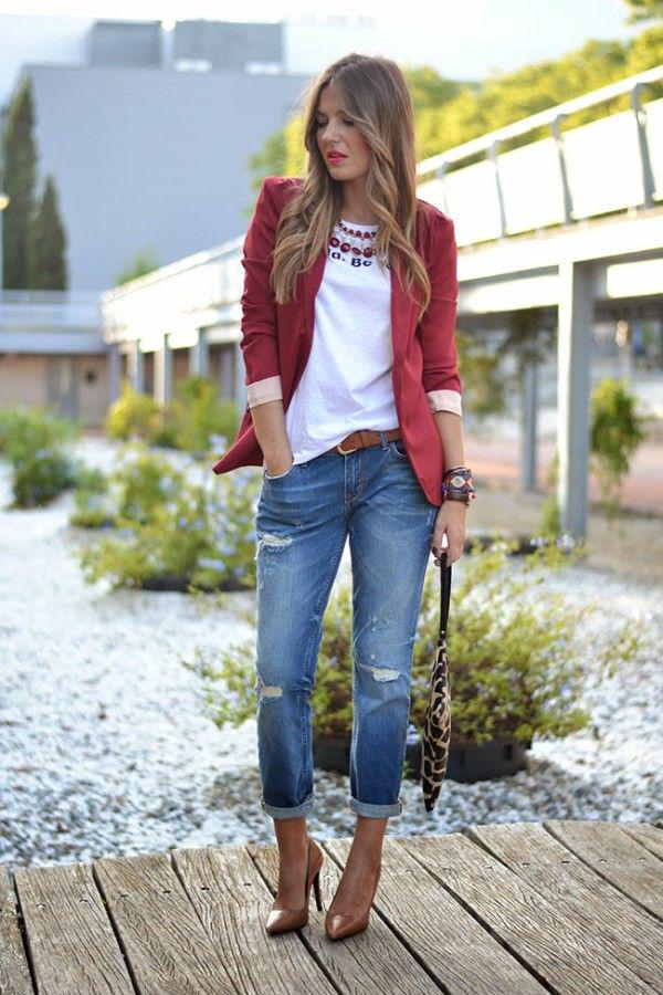 Be Trendy This Autumn - Mandatory Fashion Piece Blazer Jeans Outfit Ideas - Denim Outfits 2019: Jeans Outfit,  Jeans Outfit Ideas,  Denim Outfits  