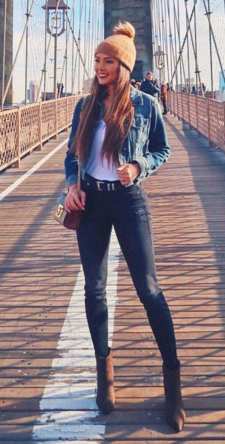 41 Best Winter Style Ideas for Jean Jacket Jeans Outfit Ideas - Denim Outfits 2019