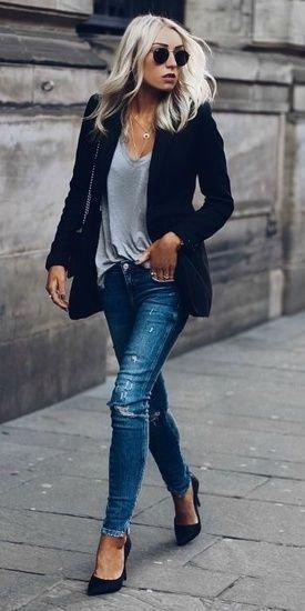50 Smart Ways to Rock The Winter With Versatile Jeans Jeans Outfit Ideas - Denim Outfits 2019: Jeans Outfit,  Jeans Outfit Ideas,  Denim Outfits  
