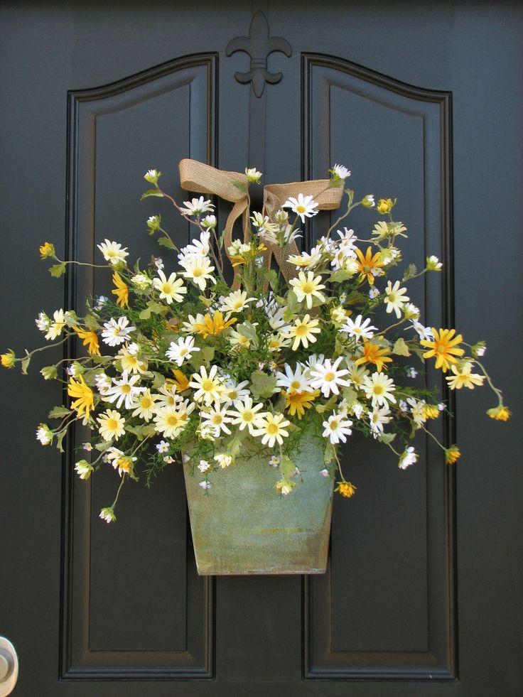 Outdoor summer wreaths for front door: Christmas decoration,  Floral design,  Door hanger,  Spring Outfits  