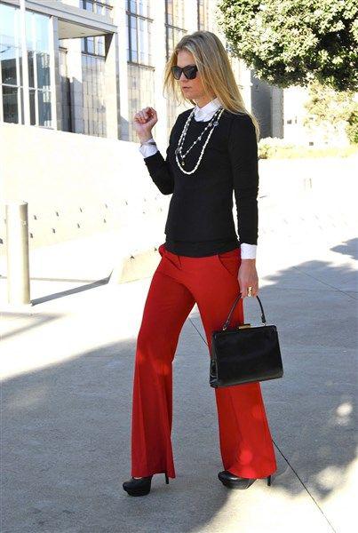 Red Dress Boutique. 10 perfect street style fall office outfits to copy right now: Business casual,  Informal wear,  Fall Outfits,  Office Outfit,  red trousers  