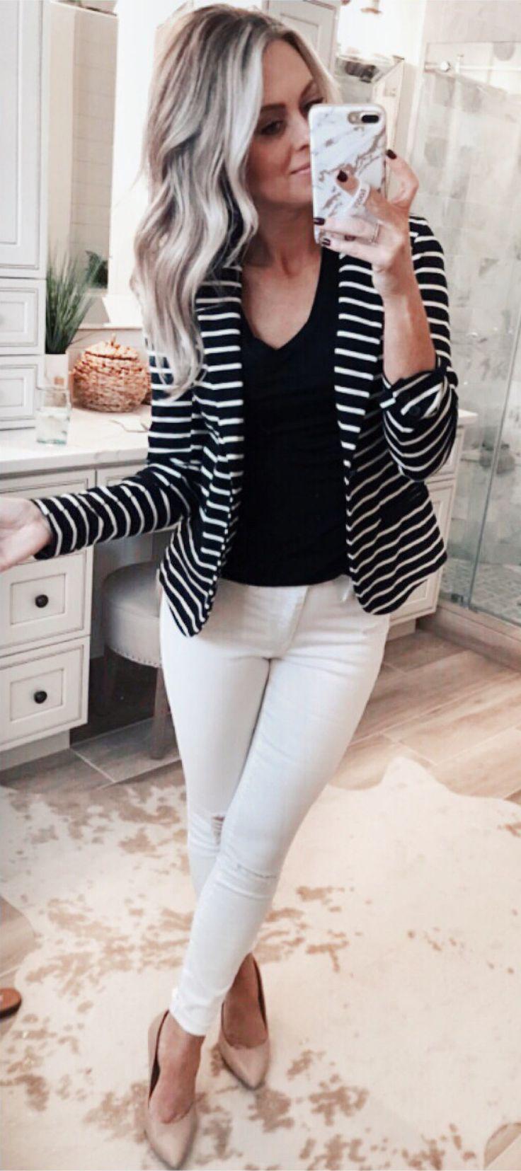 Spring Outfit Slim-fit pants, White Shirts: Casual Outfits  