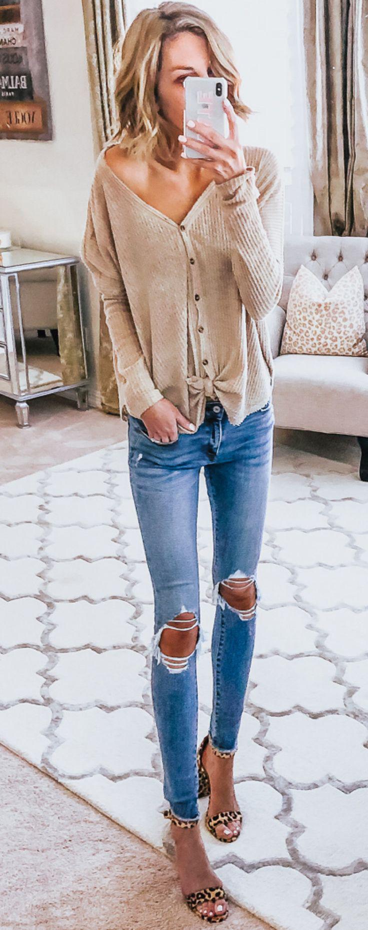 cardigan, clothing, jeans, denim on Stylevore