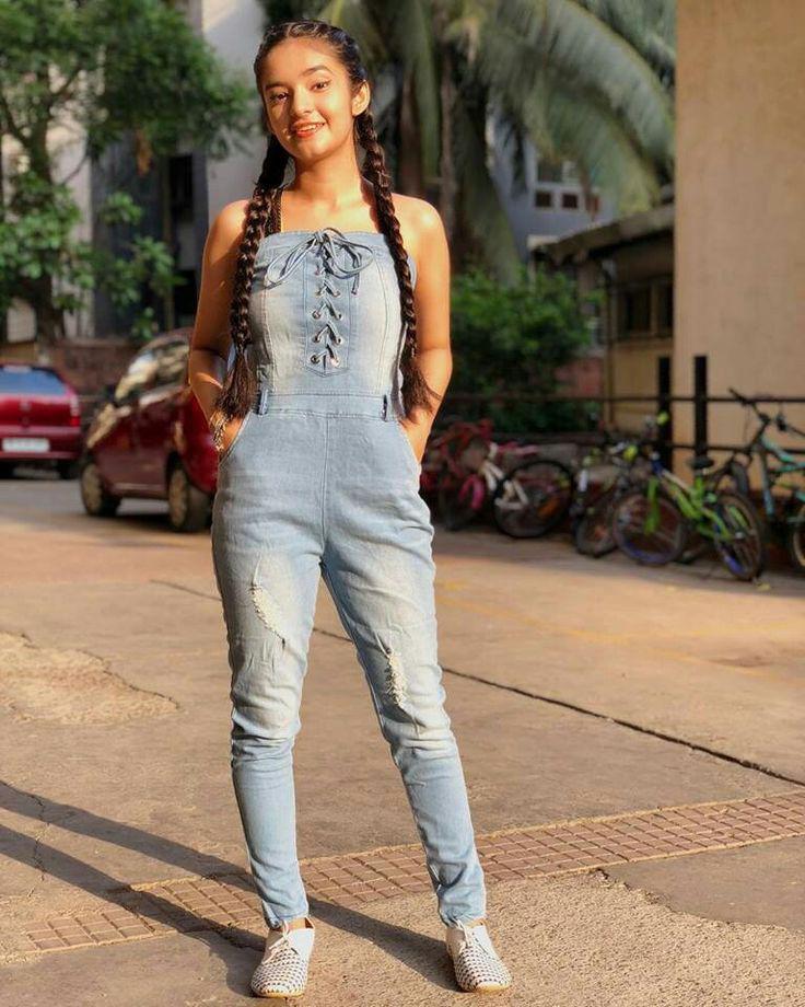 Anushka sen jumpsuit: Anushka Sen,  Baal Veer,  Denim Jumpsuit  