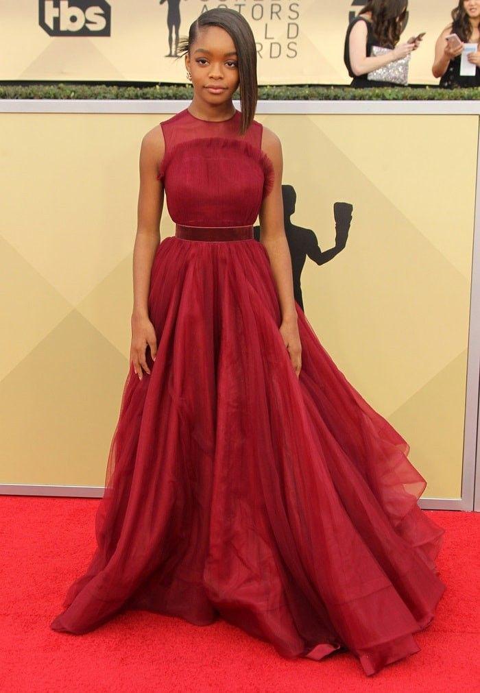 24th Screen Actors Guild Awards. 24th Screen Actors Guild Awards.: Red Carpet Dresses,  Yara Shahidi,  Black Panther  