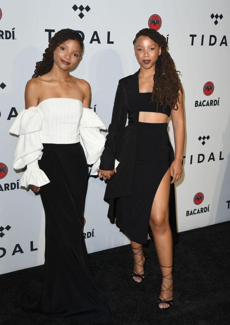Chloe X Halle. On The Scene: Tidal X Benefit Concert in Brooklyn with Beyoncé in Walter Mendez...: Red Carpet Dresses,  DJ Khaled,  Halle Bailey,  Chloe Bailey,  chloe halle,  Willow Smith,  Cardi B  