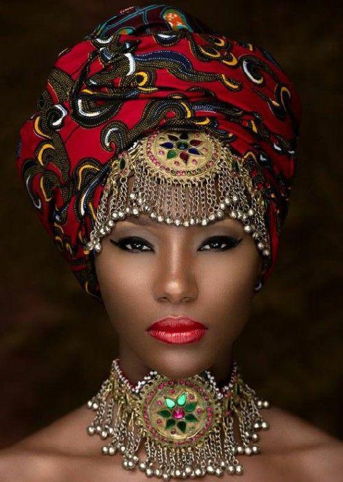 Black Girls Head tie, Headdress African: 