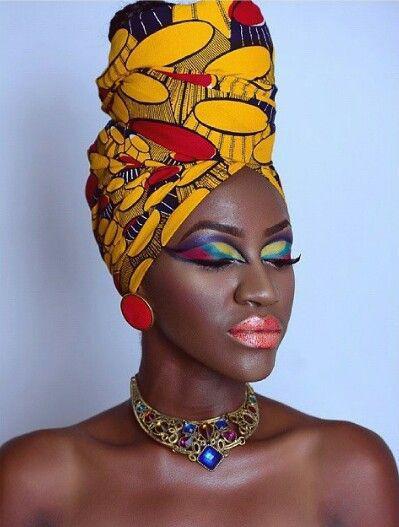 Black Girls Head tie, African Dress: 