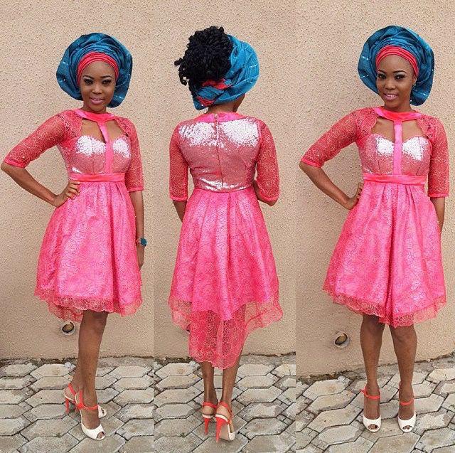 Aso Ebi Styles. Black Girls Aso ebi, Ebi Styles: party outfits,  Aso ebi,  Ankara Dresses,  Short Dresses  